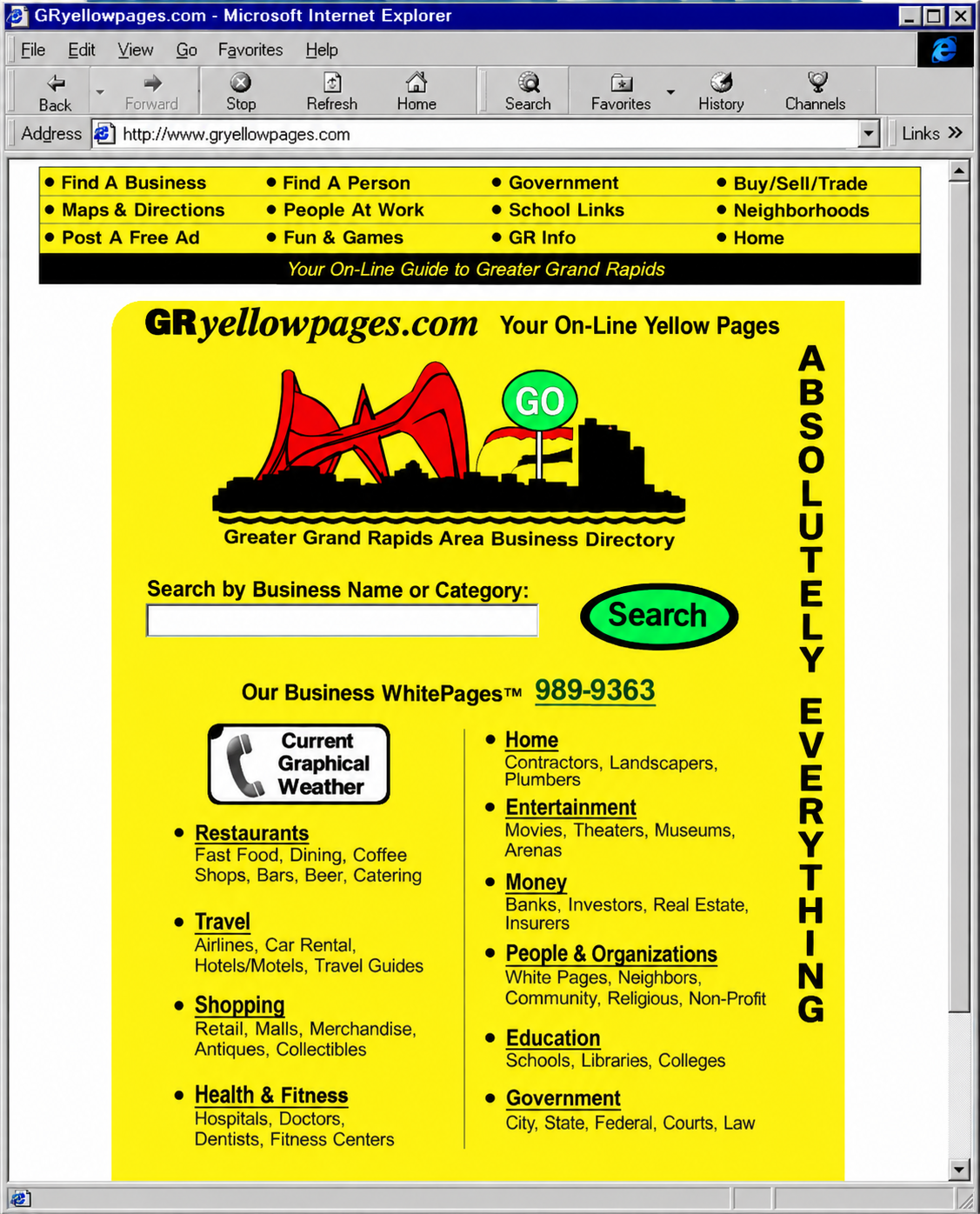 GRyellowpages.com website screenshot